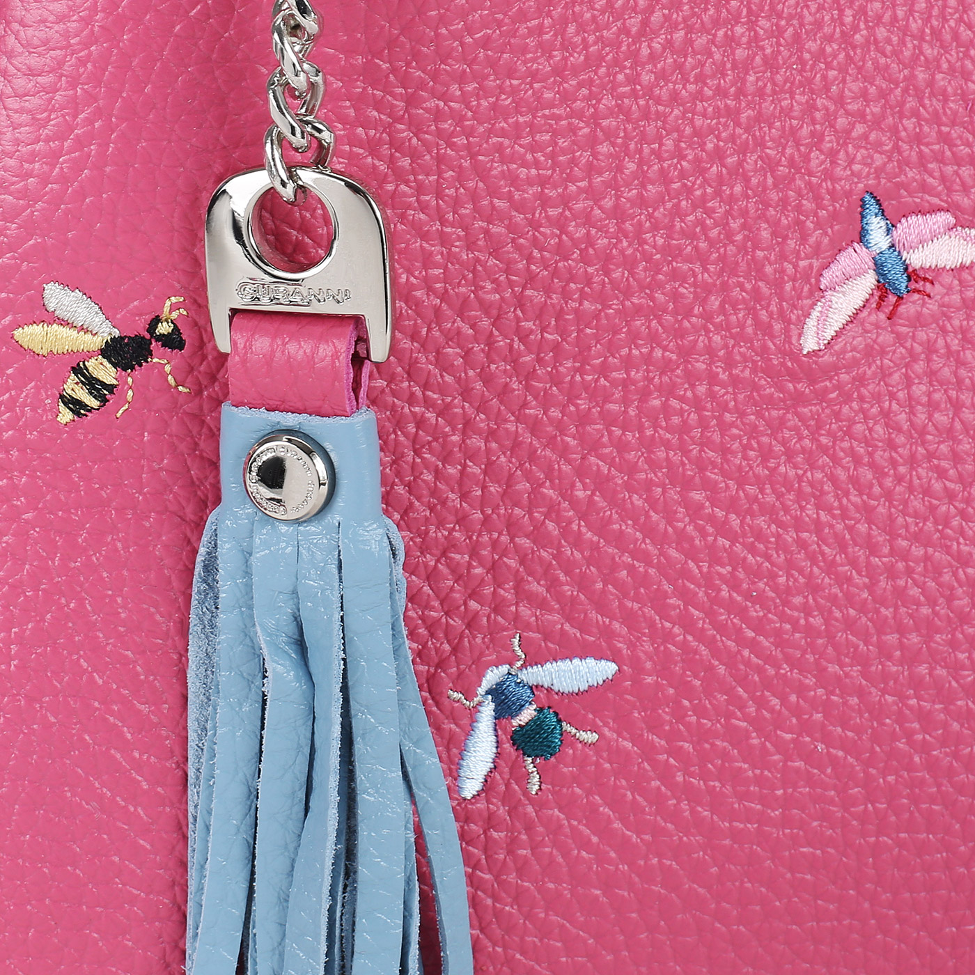 Кожаная сумка с вышивкой Curanni 