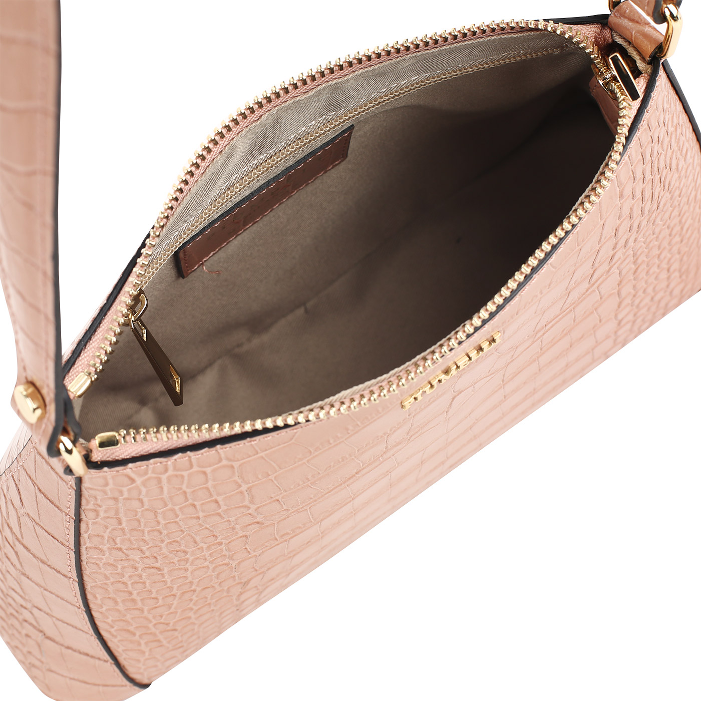 Бежево-розовая кожаная сумка Piumelli Savannah