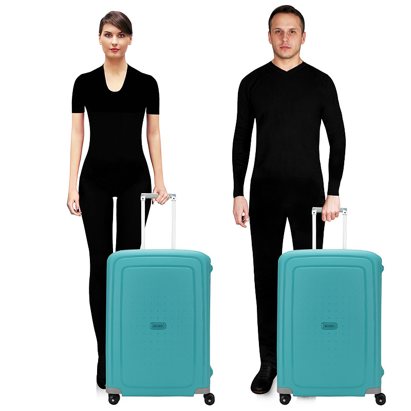 Аккуратный чемодан из голубого пластика Samsonite S’Cure