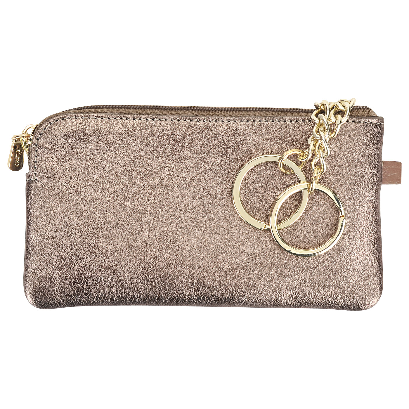 Женская кожаная ключница на молнии Chatte Amelie shine